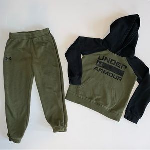 Under Armour matching set. Olive green. Size 4t toddler!